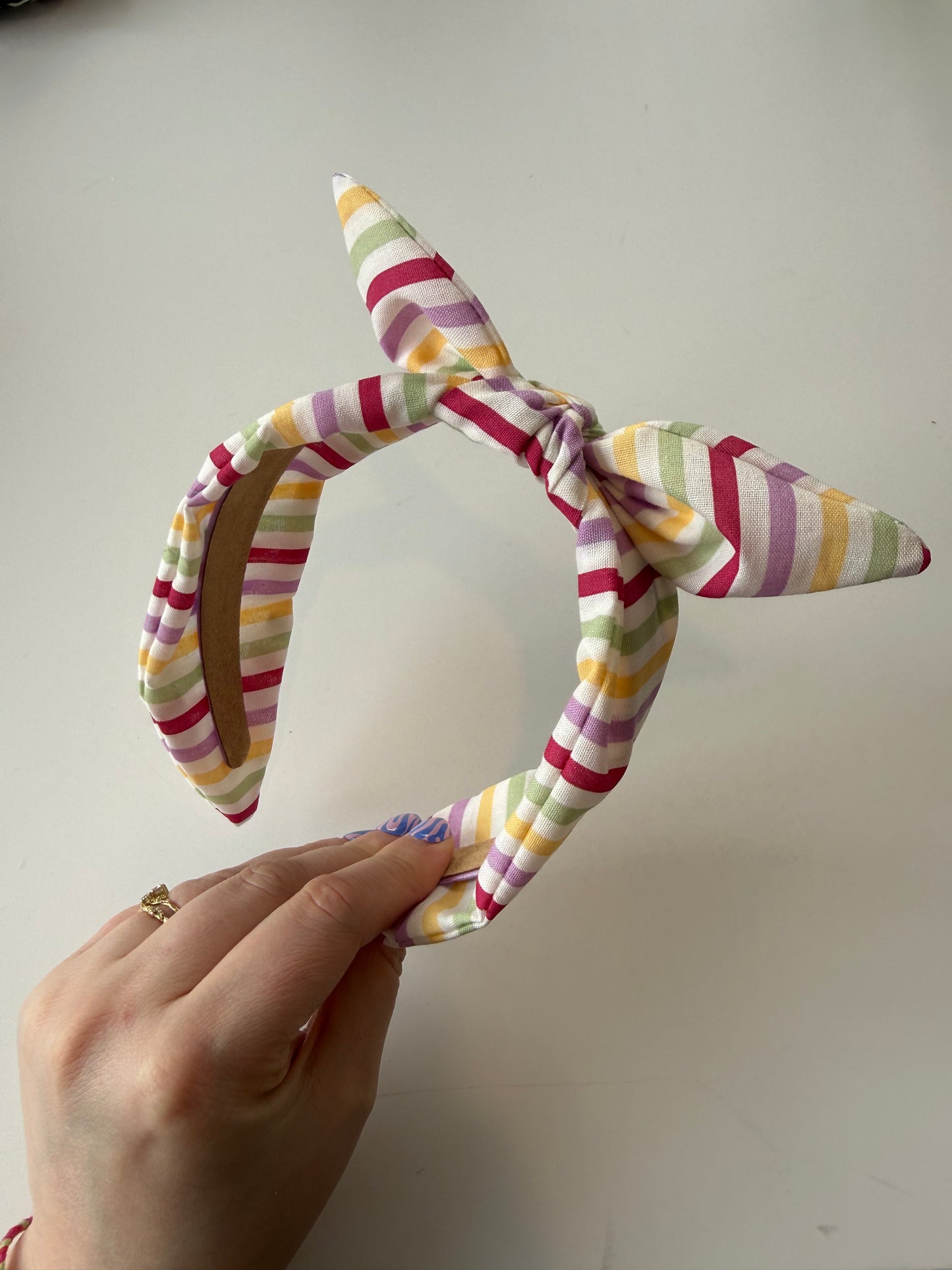 Boho Bow Headband – Multi Stripe
