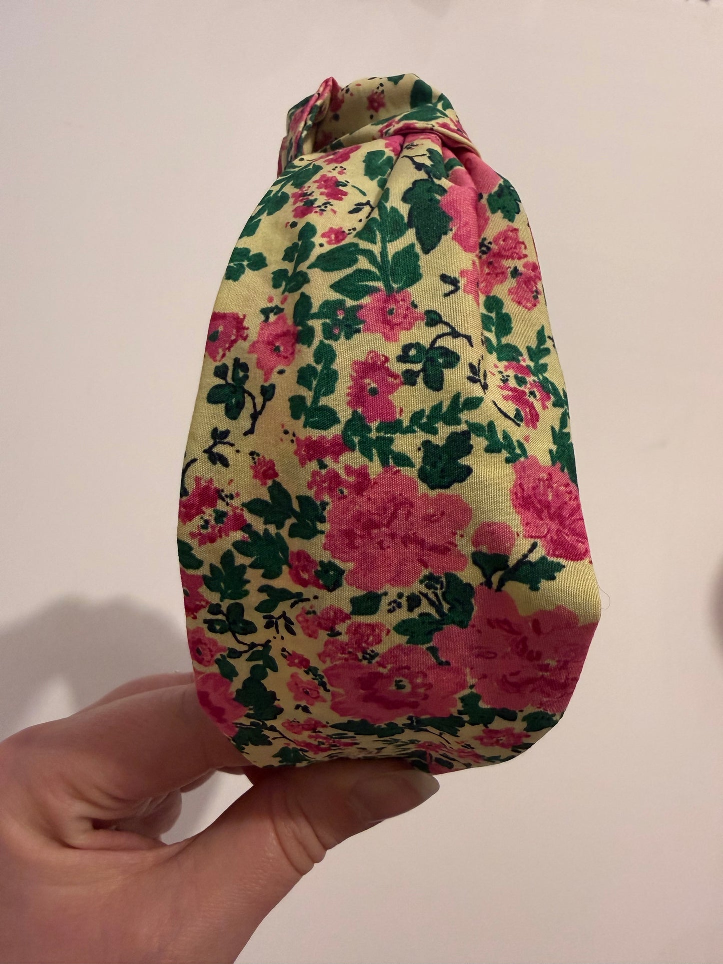 Boho Upcycled Knotted Headband – Floral