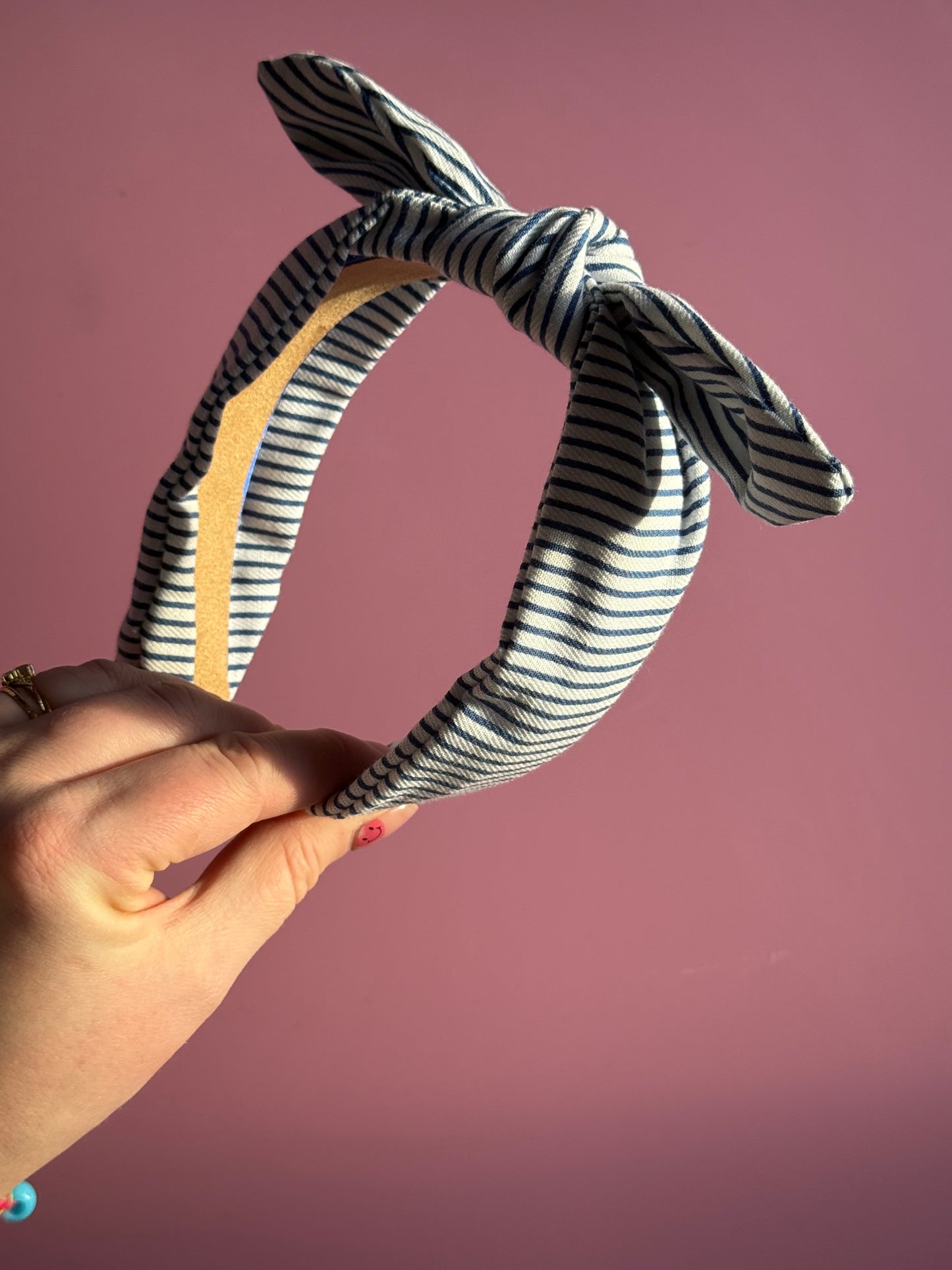 Stripe Fabric Bow Headband