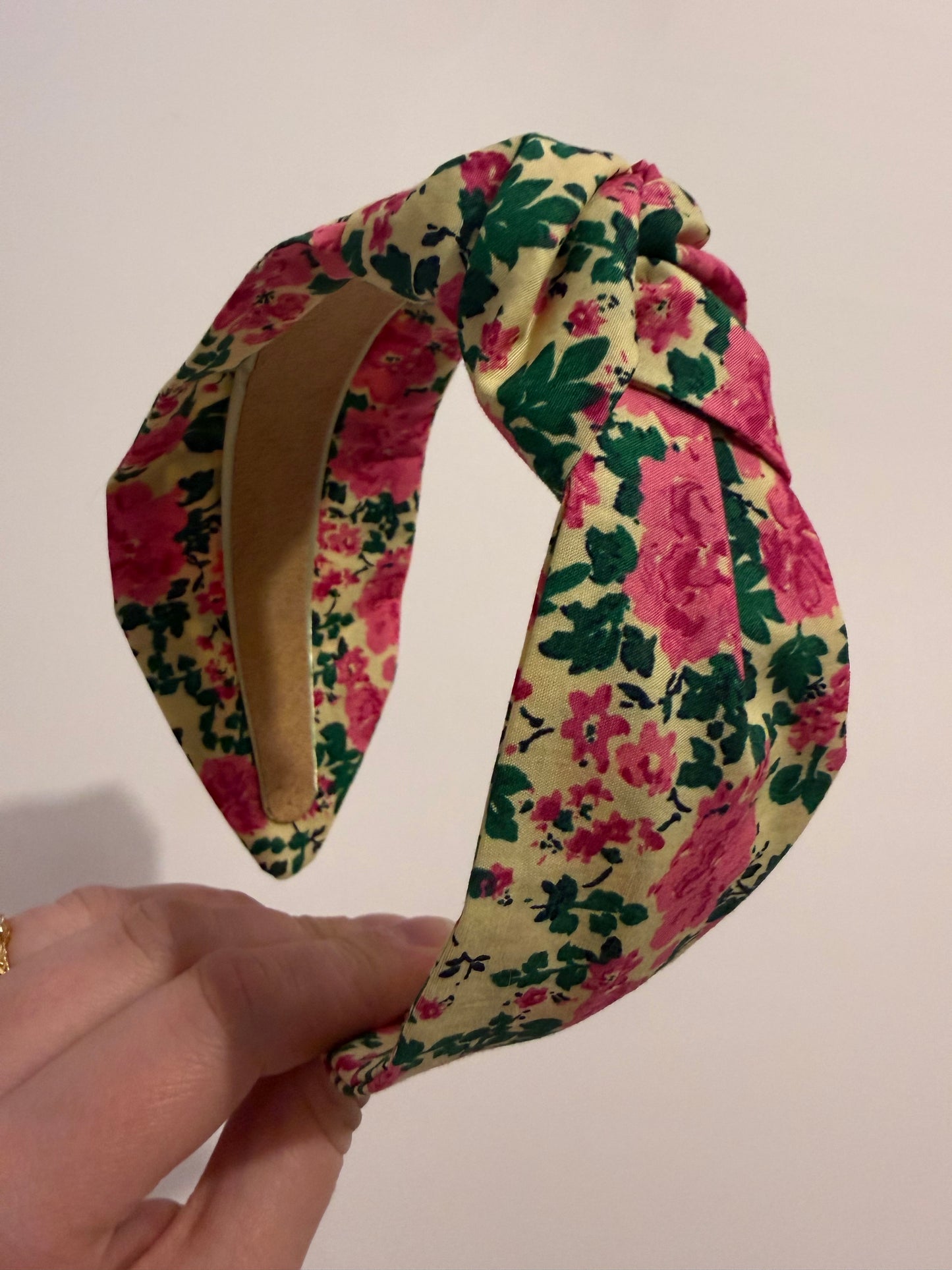 Boho Upcycled Knotted Headband – Floral