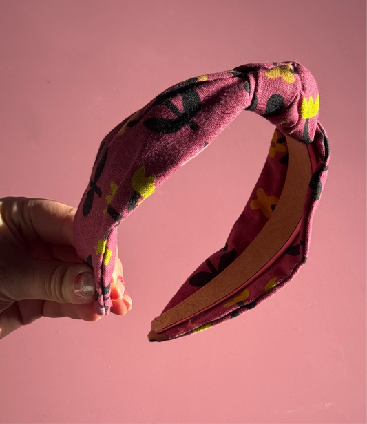 Chunky Floral Fabric Knot Headband