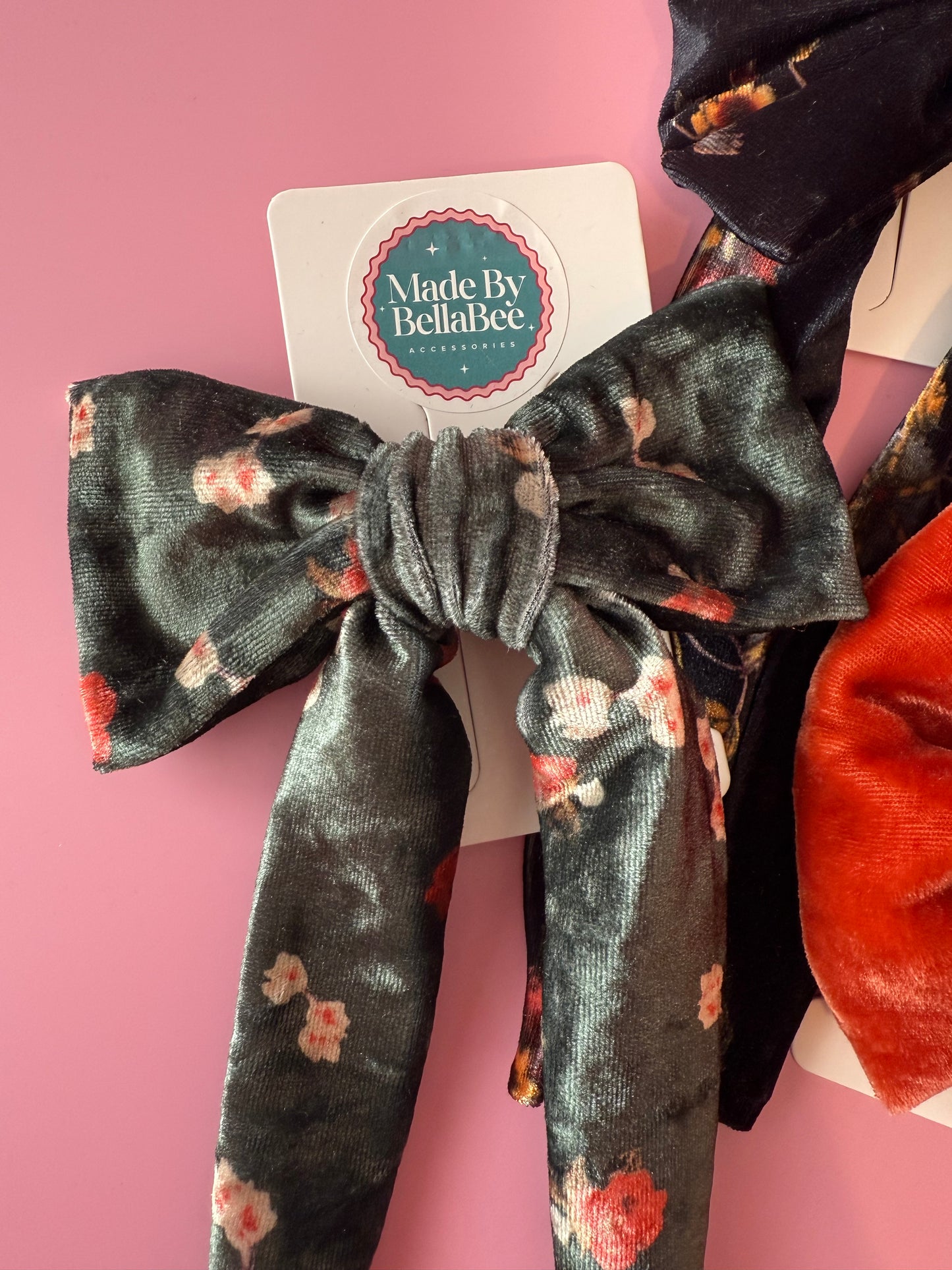 Autumn Velvet Bow Clip