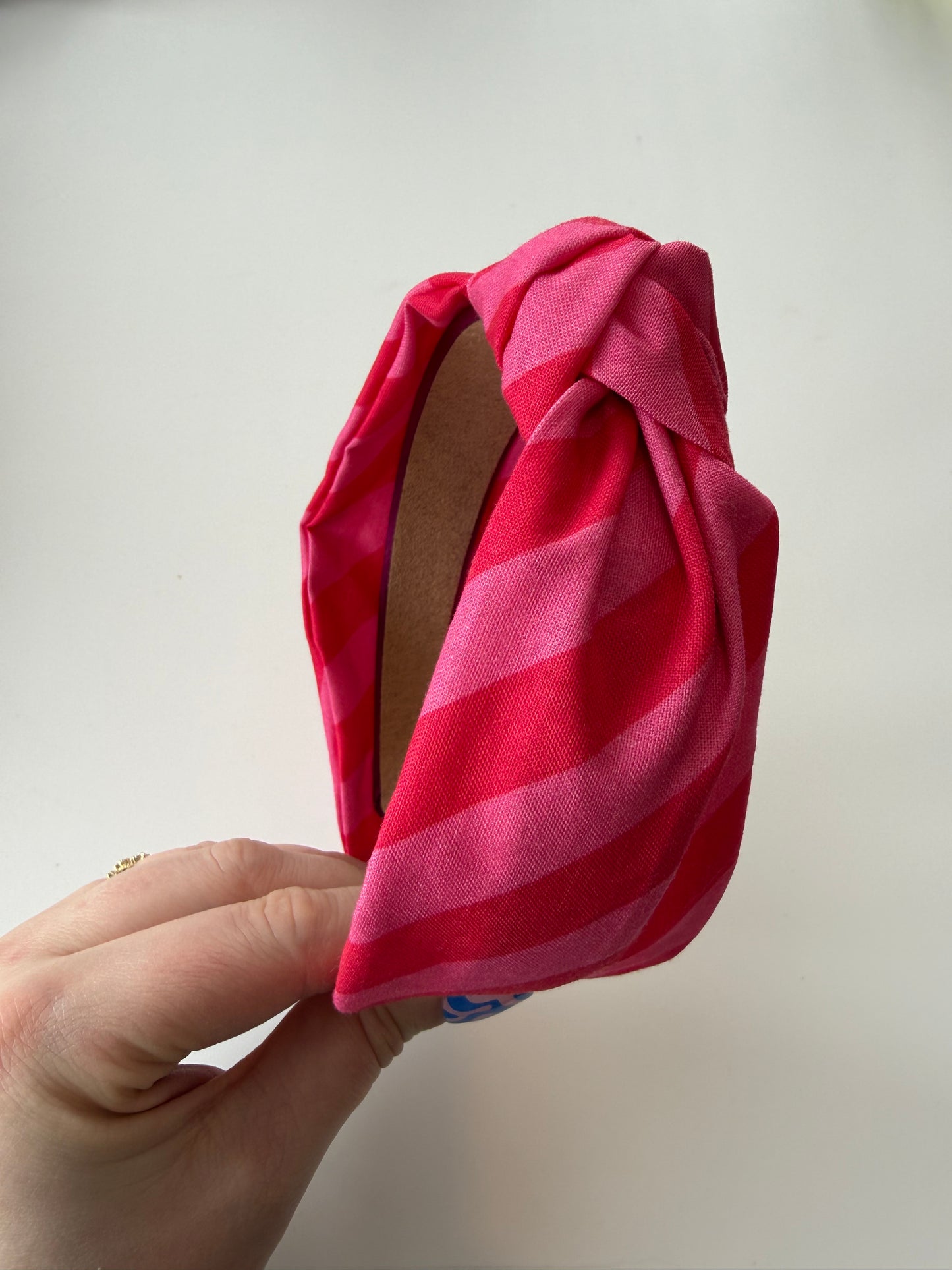Boho Knotted Headband – Red and Pink Stripe
