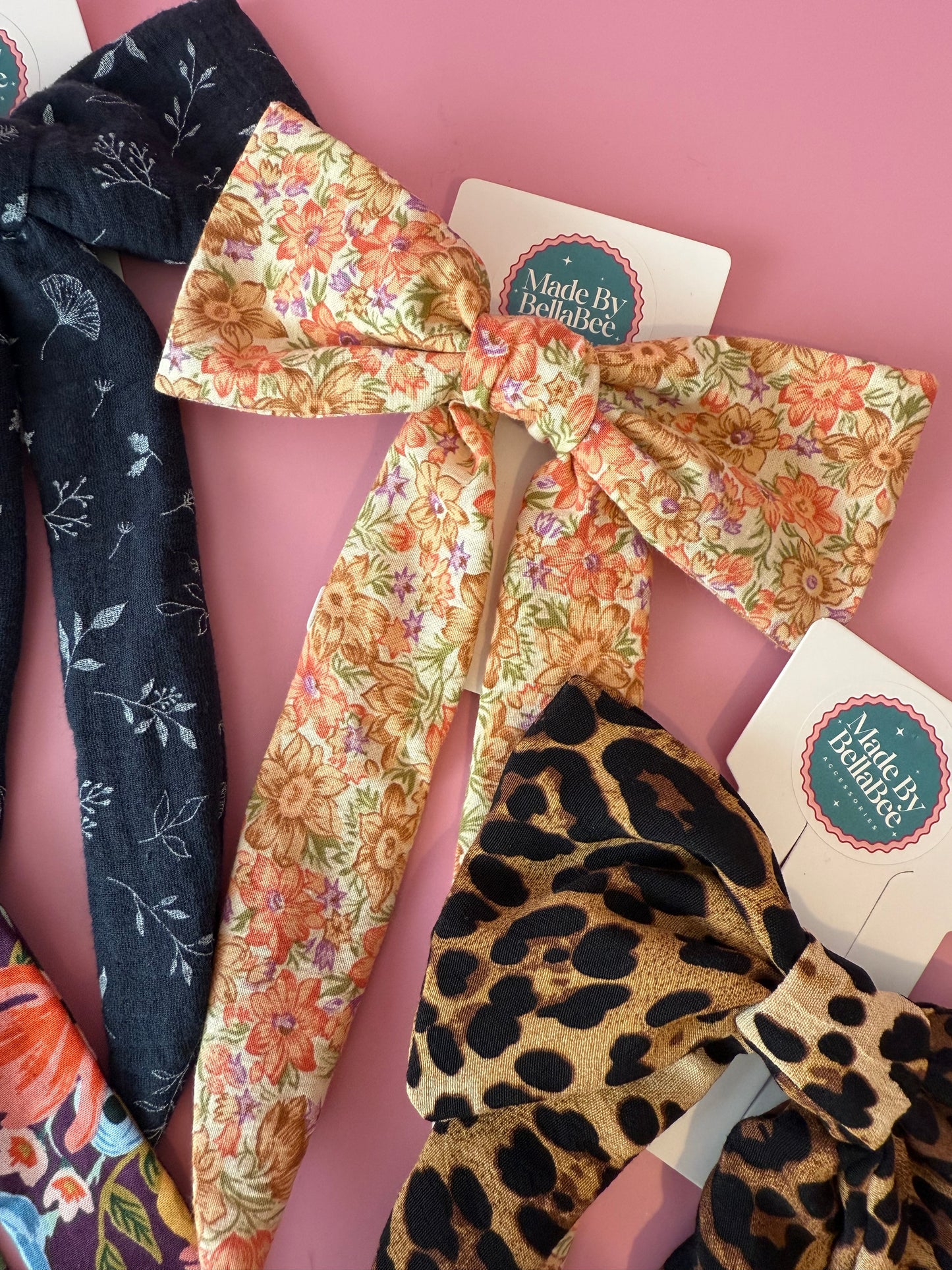 Autumn Fabric Bow Clip