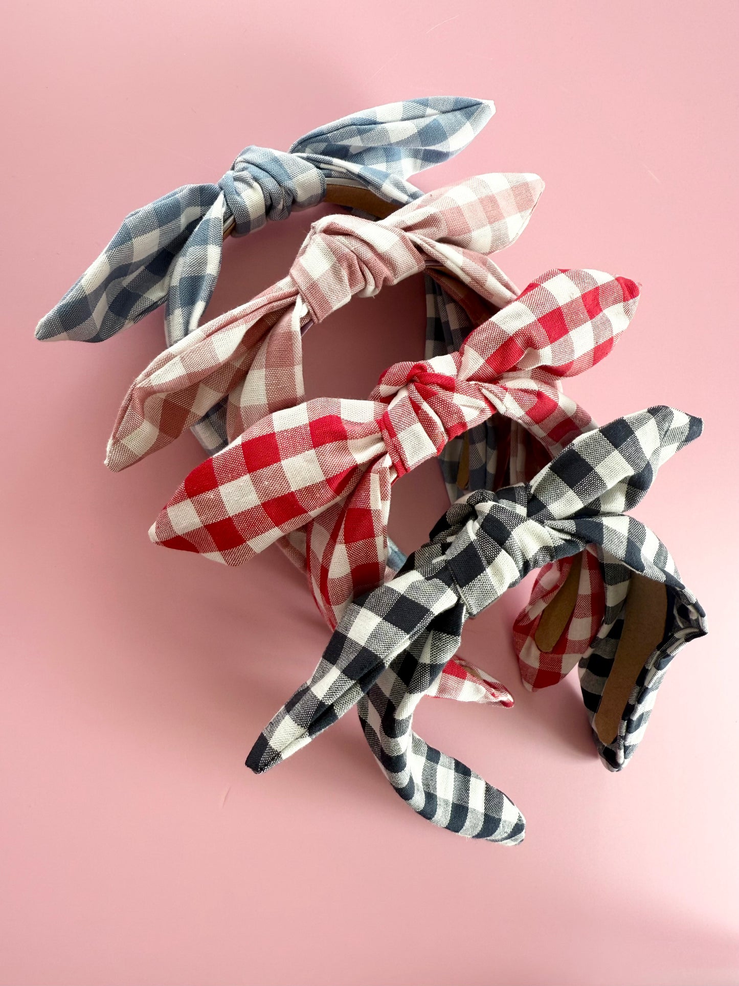 Gingham Fabric Bow Headband