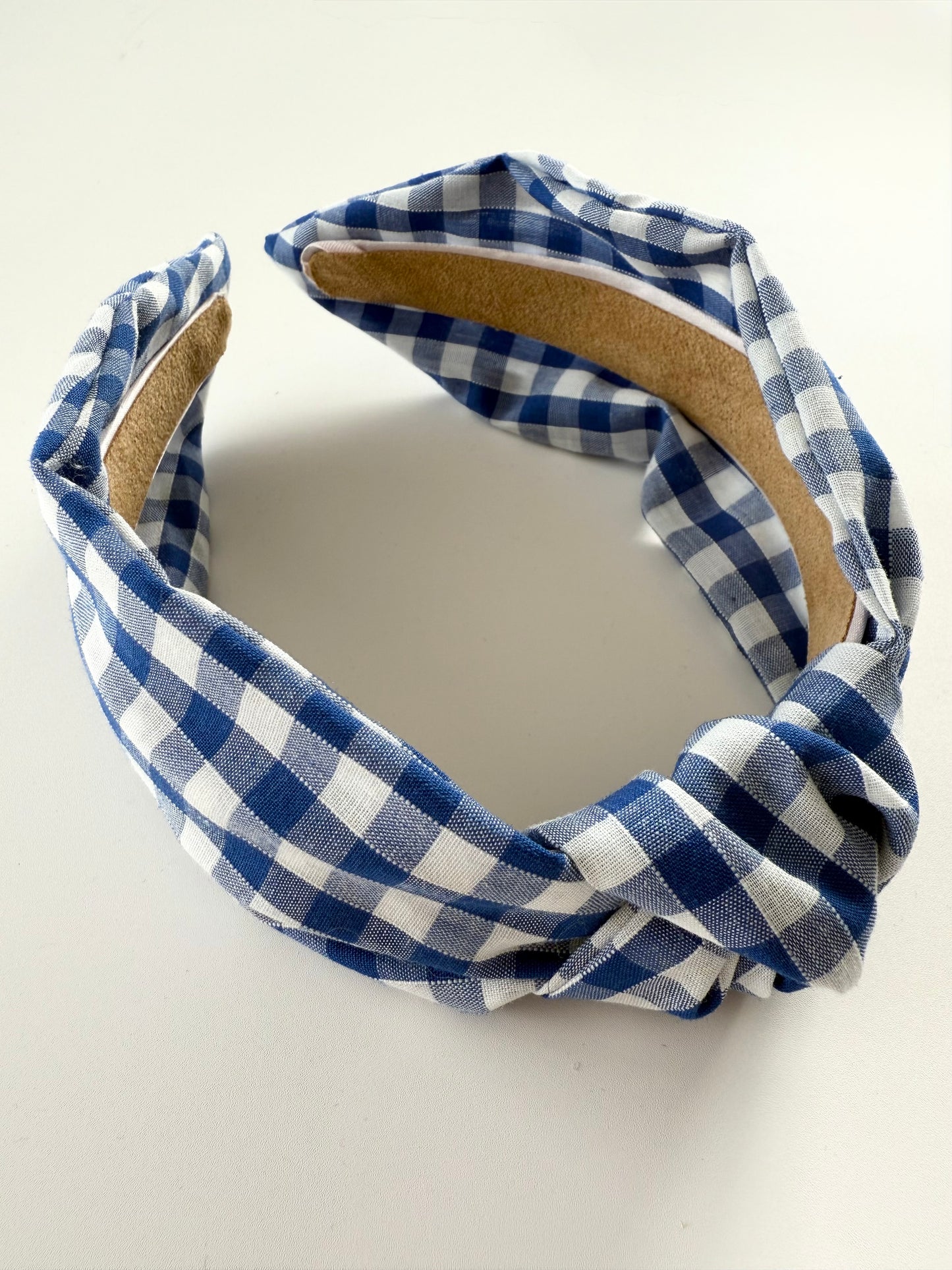Small Square Gingham Fabric Knot Headband