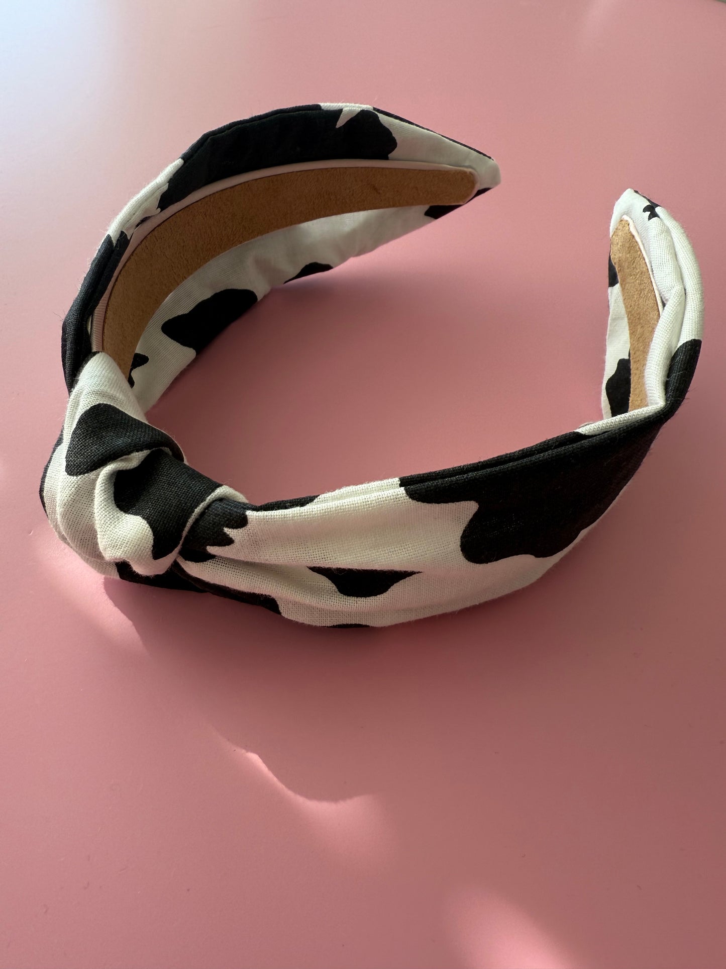 Cow Print Fabric Knot Headband