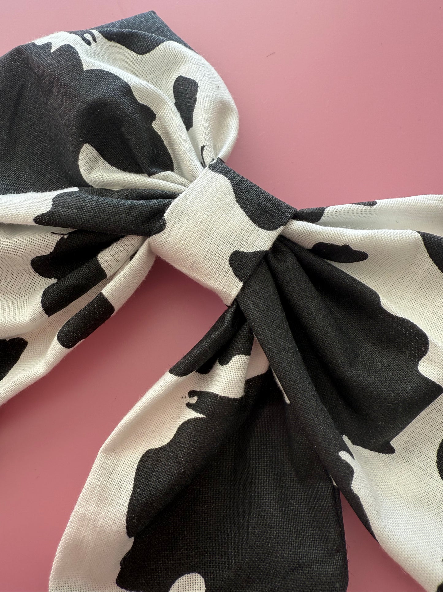 Cow Print Fabric Bow Clip