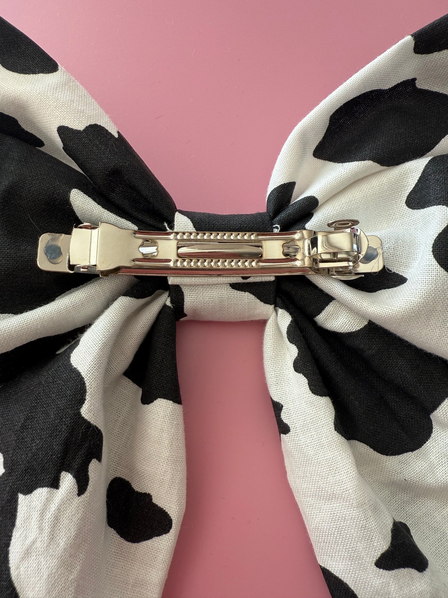 Cow Print Fabric Bow Clip